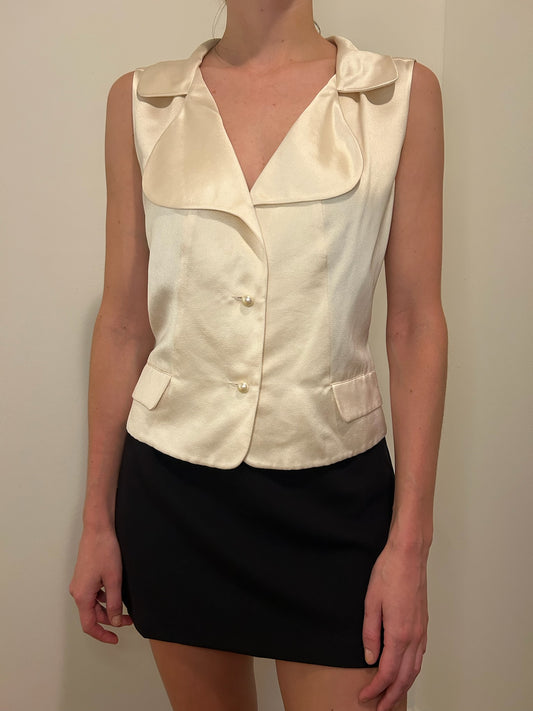 2005 Chanel Silk Blouse with Pearl Buttons